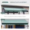 Outsunny 2.5m x 2m Retractable Awning, DIY Garden Awning Canopy, Anti-UV Sun Shade Shelter with Aluminium Frame and Crank Handle, Green