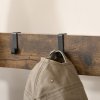 HOMCOM Coat Rack Stand Industrial hallway Shoe Rack Removable Hooks Metal Wood Hangers Storage Cabinet Rustic Brown 72LX34WX185H(cm)