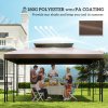 Outsunny 3x4m Gazebo Replacement Roof Canopy 2 Tier Top UV Cover Garden Patio Outdoor Sun Awning Shelters, Brown  (TOP COVER ONLY)