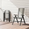 Outsunny Rattan Folding Chair Outdoor, 5-Position Adjustable Wicker Garden Dining Chair with High Backrest, Wide Armrest, for Patio, Terrace, Balcony, Black