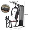 SPORTNOW Compact Home Gym System with 45kg Weight Stack, Weights Machine, Mult-Gym Leg Press Machine Dual-Action Chest Station for Full Body Fitness Training
