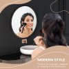 kleankin Large Modern Round Mirror, Wall-mounted Bathroom Mirror, Vintage Art Makeup Mirror for Entryways, Black, 40x40 cm