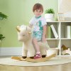 AIYAPLAY Rocking Horse, Kids Ride On Horse with Unicorn Design, Sounds, Plush Ride On Toy for Ages 2-4 Years, White