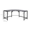 HOMCOM L-Shaped Corner Desk, Computer Desk for Home Office, Space-Saving Study Workstation, Easy to Assemble, 150 x 150 x 76cm, Black