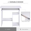 HOMCOM Compact Small Computer Table Wooden Desk Keyboard Tray Storage Shelf Modern Corner Table Home Office