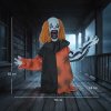 HOMCOM 85cm Animated Halloween Face Changing Clown Animatronic, Half Body Joker with Cackling Laughs and Sound, Glowing Eyes, Sound/Touch Activated, Holiday Decor for Indoor, Covered Outdoor