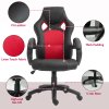 Vinsetto Gaming Chair Faux Leather Swivel Computer Racing Gamer Desk Chair for Home Office with Wheels, Red