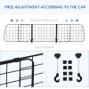 PawHut Heavy Duty Pet Dog Car Barrier Adjustable Ventilated Mesh Wire Guard Auto Vehicle Fence Protector SUVs Black 91-152 cm