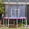 SPORTNOW 8FT Trampoline Spring Cover, Plastic Trampoline Pad Replacement with Elastic Cord, Waterproof, UV Resistant and Tear-Resistant, Pink
