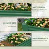 Outsunny Galvanised Raised Garden Bed, 180 x 90 x 30cm Raised Bed with Reinforcing Bars, Outdoor Raised Planter with Open Bottom for Vegetables, Flowers, Herbs, Green