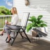 Outsunny Rattan Folding Chair Outdoor Set of 2, 5-Position Adjustable Wicker Garden Dining Chair with High Backrest, Wide Armrest, for Patio, Terrace, Balcony, Black
