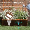 Outsunny Wood Planter with Trellis, Raised Garden Bed Privacy Screen Planter Box to Grow Vegetables, Herbs and Flowers for Garden, Patio, Deck, Orange
