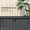 Outsunny 400L Garden Storage Box Waterproof Metal Outdoor Storage Box with Lockable Lid, Storage Container Furniture Deck Box, 124 x 66 x 72 cm, Dark Grey