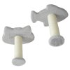 PawHut Cat Wall Shelves, 4 Piece Wall-Mounted Cat Tree with Steps, Ladder, Jumping Platforms, Scratching Posts, Toy Ball, Cat Wall Furniture for Indoor Cats, Light Grey