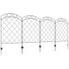 Outsunny Decorative Garden Fencing, 43in x 11.4ft Outdoor Picket Fence Panels, 4PCs Rustproof Steel Wire Landscape Flower Bed Border Edging Animal Barrier, Swirls