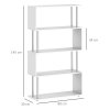 HOMCOM S Shape Bookcase, 5 Tiers Bookshelf, Modern Freestanding Storage Shelf for Home Office, Study, Living Room, 80 x 30 x 145cm, White