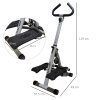 HOMCOM Stepper w/ Handle Hand Grip Workout Fitness Machine For Fitness Aerobic Exercise Home Gym Grey