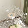 PawHut DIY Pet Playpen Metal Wire Fence Indoor Outdoor Rabbit Small Animals Cage 36 Panel Enclosure, White