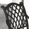 Outsunny 7 PCs Garden Patio Dining Set with Parasol Hole, Cast Aluminium Outdoor Furniture Set with Six Cushioned Chairs and Rectangle Dining Table, for Garden, Lawn, Deck, Black