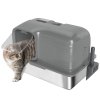 PawHut Stainless Steel Litter Tray with Plasma Deodoriser System, 65L Extra Large Enclosed Litter Box with Lid High, Sided Wall and Scoop for Larger Cats, Easy to Clean & Odour-Resistant, Grey