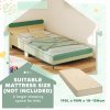 AIYAPLAY Toddler Bed, Kids Bed Frame with Safety Rail, for Ages 3-10 Years, Kids Bedroom Furniture, 195 x 103 x 60.5cm, Green