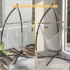Outsunny Hammock Chair Stand, Hanging Heavy Duty Metal Frame Hammock Stand with Chain, for Hanging Hammock Air Porch Swing Chair, Egg Chair, Indoor & Outdoor Use, Black