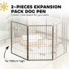 PawHut Dog Pen, 2 Panel Puppy Pen, Portable, Detachable, For Large Dogs, 100cm Tall, Black