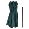 Outsunny 4.6m Large Garden Parasol Double-Sided Sun Umbrella Patio Market Canopy Shade Outdoor Dark Green - NO BASE