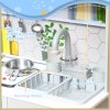 AIYAPLAY Play Kitchen, Pretend Toy Kitchen, Kids Kitchen Playset with Sounds and Lights Cooking Stove, Running Water, Coffee Maker Refrigerator, Microwave, Kitchen Accessories