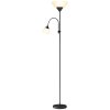 HOMCOM LED Floor Lamp for Living Room, 180cm Tall Standing Lamp, Mother and Child Uplighter with Adjustable Gooseneck, Black
