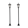 Outsunny 2 PCS 1.3M Garden Solar Lamp Post Lights Solar Powered LED Lantern Patio Pathway Walkway Outdoor Water-Resist Auto Switch 6 Hours Black