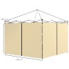 Outsunny Gazebo Side Panels with Zipped Doors, for 3x3 m or 3x6 m Pop Up Gazebo, 2 Pack Sides Replacement, Beige