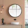 kleankin Large Modern Round Mirror, Wall-mounted Bathroom Mirror, Vintage Art Makeup Mirror for Entryways, Black, 40x40 cm