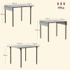 HOMCOM Folding Dining Table, Extendable Kitchen Table for Small Space, Drop Leaf Table for 2-4 People, Grey
