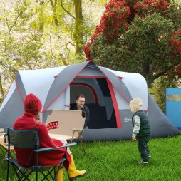 Outsunny 5-6 Man Dome Camping Tent Hiking Shelter UV Protection 3000mm Water Resistant Tunnel Tent