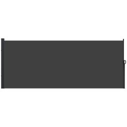Outsunny Retractable Side Awning, Garden Privacy Screen Divider, Full Cassette Wind Breaker for Hot Tub, Balcony, Terrace, Pool, 400 x 160cm, Black