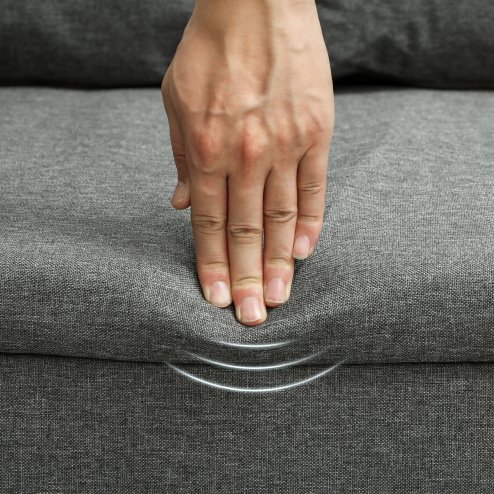 HOMCOM Pull Out Double Sofa Bed, Fabric 2 Seater Sofa Couch with Pillows and Side Pockets, Convertible Sleeper for Living Room, Grey