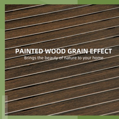 Outsunny 66cm Garden Side Table, Round Bistro Coffee Table, Outdoor Patio Table with Steel Frame and Slat Tabletop for Balcony and Porch, Brown Wood Grain