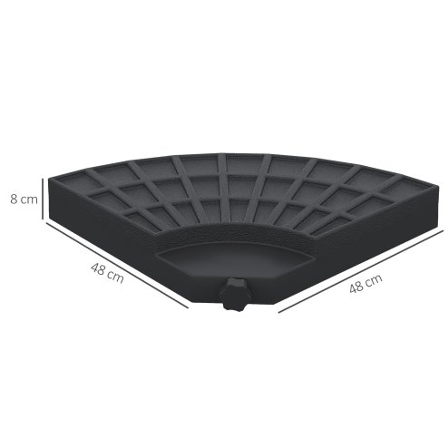Outsunny 4 PCs 70KG Portable Round Parasol Base Umbrella Cross Stand Weights Holder Sand or Water Filled Outdoor Garden Patio Cantilever Cross Base Weight