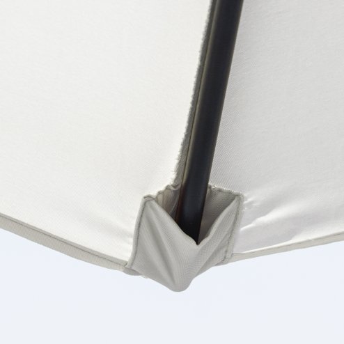 Outsunny 2.6M Garden Parasol Umbrella with Tilt and Crank, Outdoor Sun Parasol Sunshade Shelter with Aluminium Frame, Grey