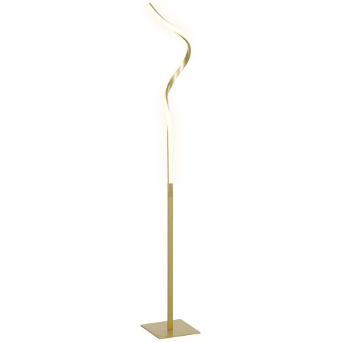 HOMCOM LED Floor Lamp with 3 Adjustable Brightness, Modern Dimmable Standing Lamp with Foot Switch for Bedroom, Living Room, Gold Tone