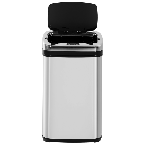 HOMCOM 30L Automatic Kitchen Bin with Lid, Stainless Steel Sensor Bin with Infrared Motion Sensor for Home Office, Bathroom, Living Room, Silver