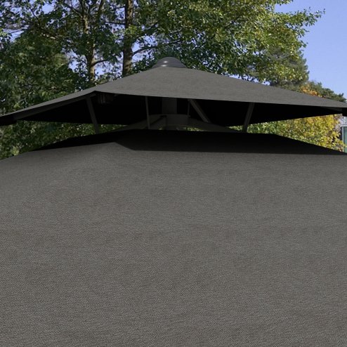 Outsunny 2.5m Cantilever Parasol with Easy Lever, Square Double Top Garden Parasol Umbrella with Ruffles and Cross Base, Overhanging Outdoor Sun Shades, Dark Grey