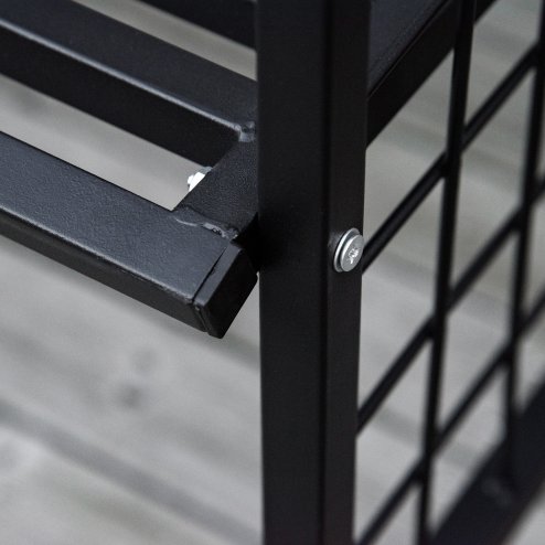 Outsunny Metal Garden Bench with Arch Arbour, Outdoor Patio Loveseat Bench Seat with Rose Trellis Pergola Climbing Plant Archway Tubular - 154L x 60W x 205Hcm