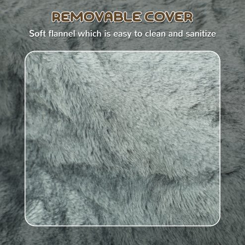 PawHut Dog Steps for Sofa, 3 Steps Dog Stairs, Pet Stairs, with Washable Plush Cover, for Small Breeds, Cats - Light Grey