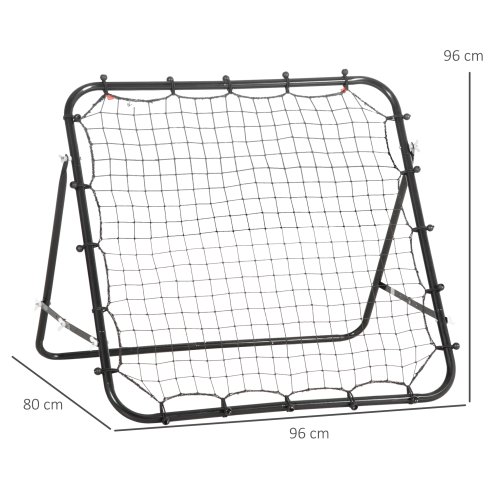 HOMCOM Rebounder Net Practise Kickback Target Goal with 5 Angles, for Teens, Adults, Softball, Football Training, Black