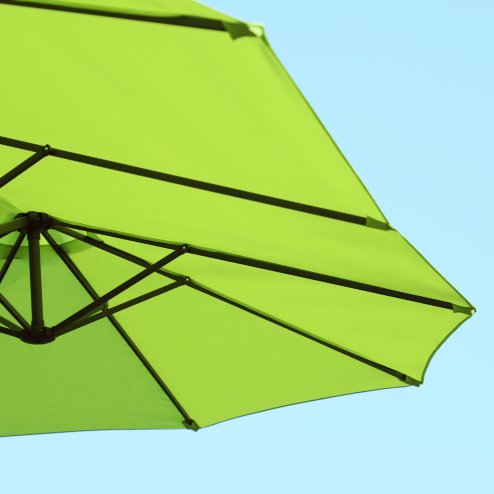 Outsunny 4.6m Large Garden Parasol Double-Sided Sun Umbrella Patio Market Canopy Shade Outdoor Lime Green - NO BASE