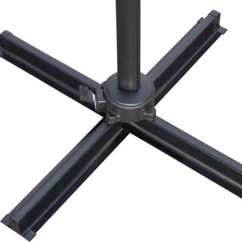 Outsunny 2.7 x 2.7 m Cantilever Parasol, Square Overhanging Umbrella with Cross Base, Crank Handle, Tilt, 360 Rotation and Aluminium Frame, Cream White