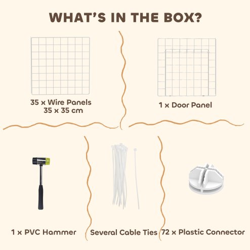 PawHut DIY Pet Playpen Metal Wire Fence Indoor Outdoor Rabbit Small Animals Cage 36 Panel Enclosure White