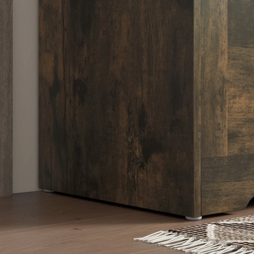 HOMCOM 100L Storage Chest, Storage Trunk with 2 Safety Hinges and U-shaped Cut-out Pull, Organiser Box for Living Room, Entryway, 80 x 40 x 45 cm, Rustic Brown